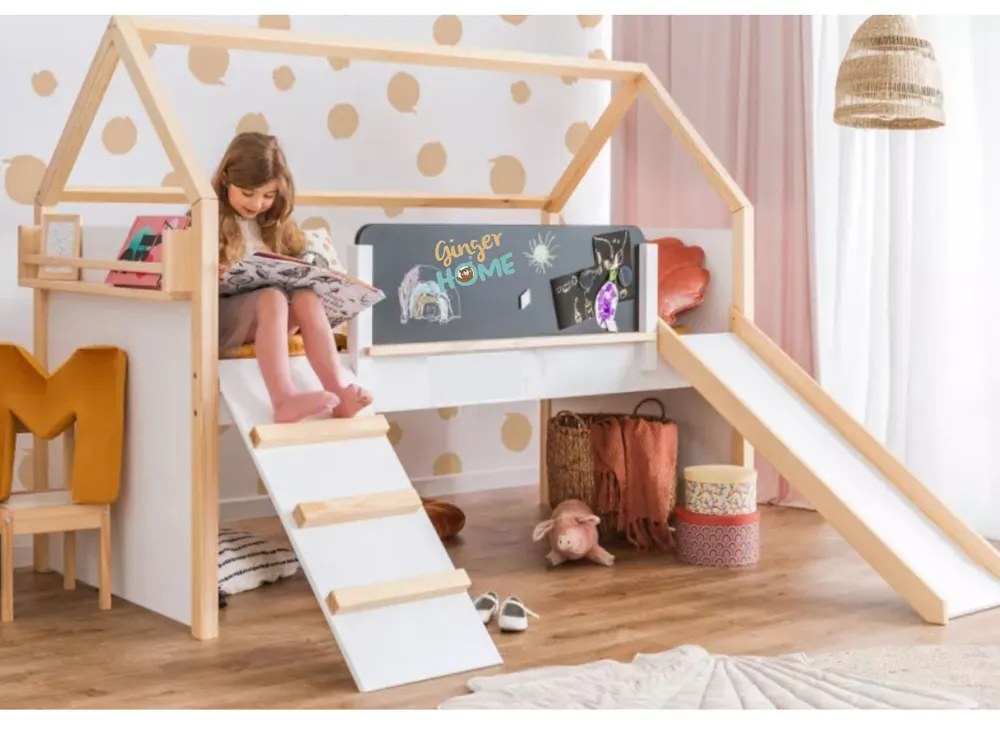 GINGER HOME Легло КЪЩИЧКА тип Монтесори БЯЛО