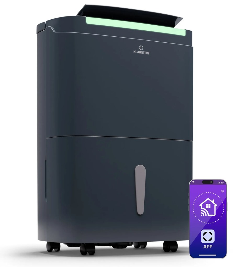 Klarstein DryFy Connect 40 Smart, Влагоуловител WiFi Компресор 40l / d 60-70м² Бял