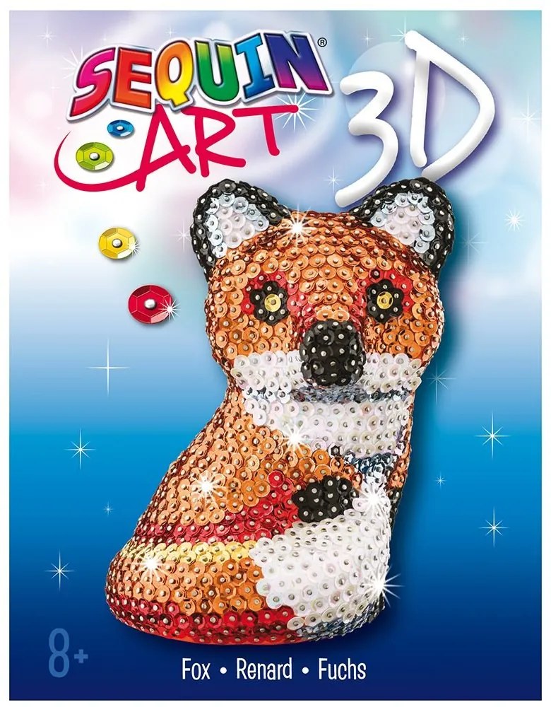 Sequin Art - 3D фигурка от пайети, Лисица