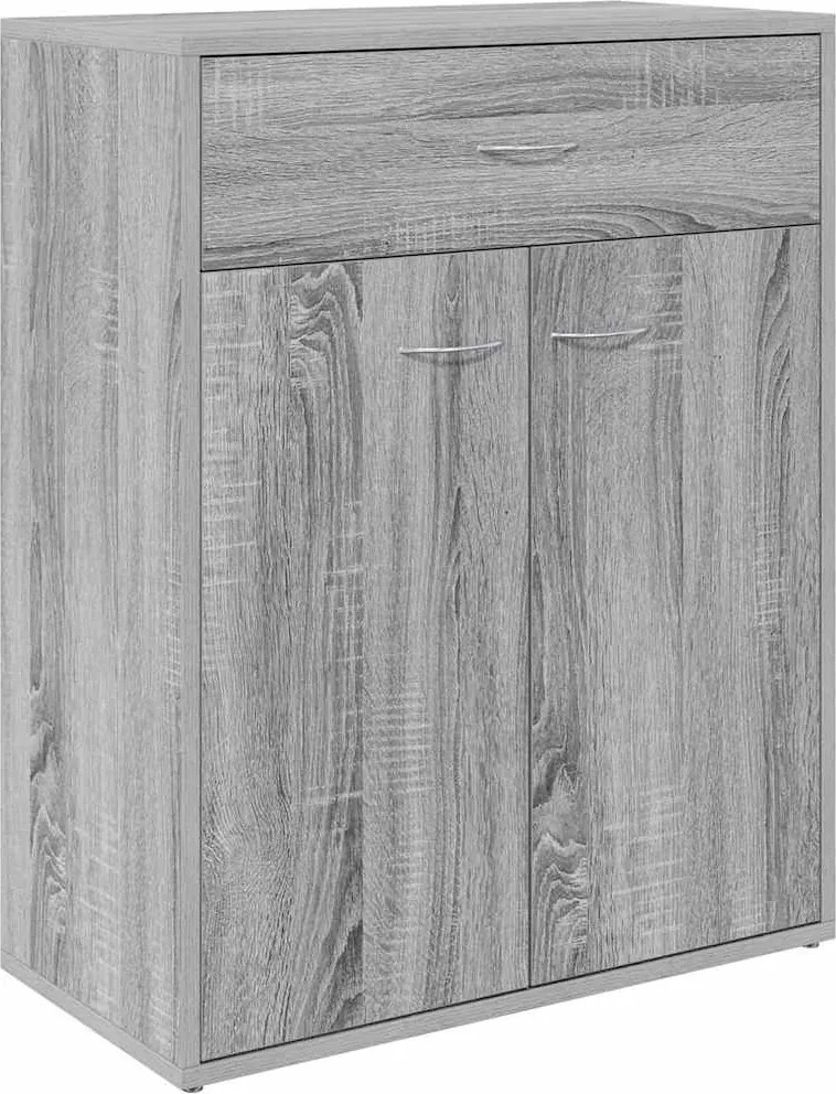 815376 vidaXL Сайдборд, сив сонома, 60x30x75 см, инженерно дърво