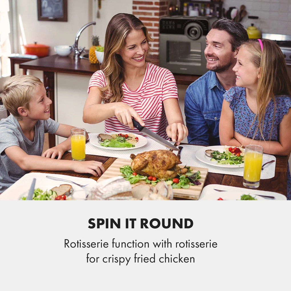 Klarstein AeroVital Cube Chef Фритюрник с горещ въздух 1700 W 14 литра 16 програми горно и долно нагряване