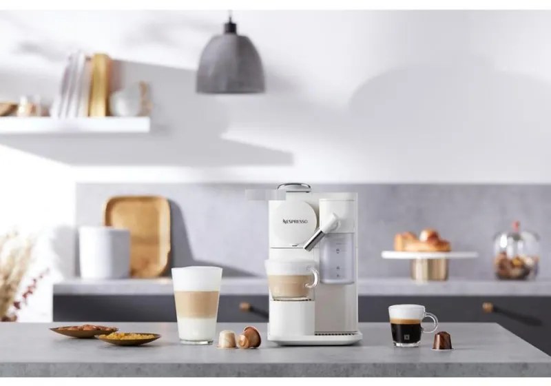 Еспресо машина DeLonghi EN510W, 1450W, 19 bar, 1 л, Nespresso, Автоматично изключване, Бял