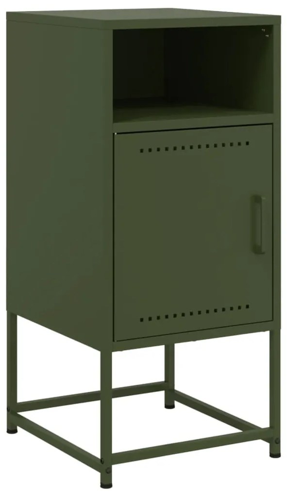 846574 vidaXL Нощно шкафче, маслиненозелено, 36x39x78 см, стомана