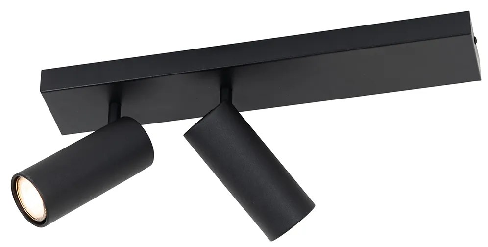 Интелигентен таванен прожектор черен 2-светлини регулируем вкл. 2 Wifi GU10 50mm - Renna