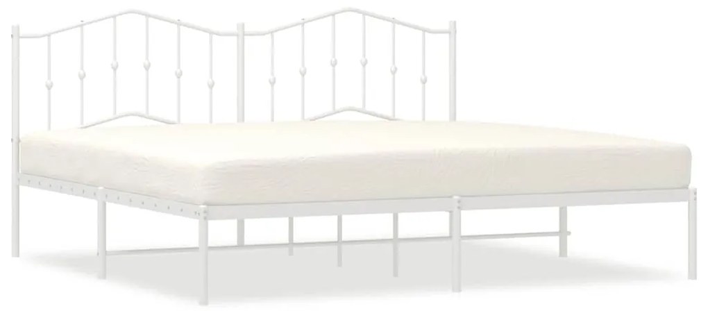 373844 vidaXL Метална рамка за легло с горна табла, черна, 193x203 см