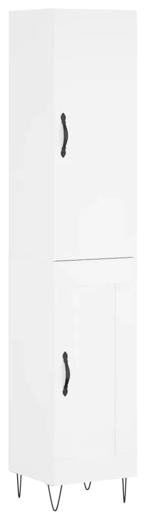 3199137 vidaXL Висок шкаф, бял, 34,5x34x180 см, инженерно дърво