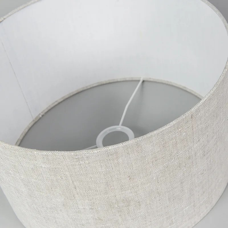 Текстилен абажур светлосив кръгъл 35/35/20