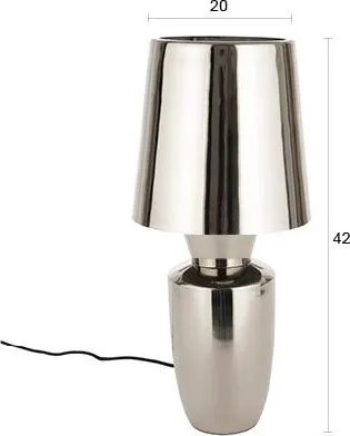 Метална настолна лампа в сребрист цвят с метален абажур (височина 42 cm) Classy – Zuiver