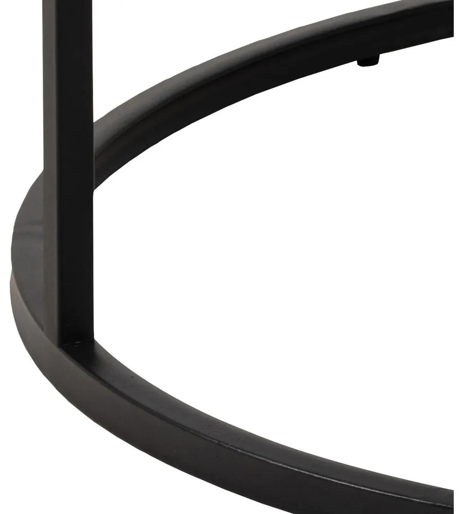 Бяла кръгла масичка за кафе с плот от имитация на мрамор ø 80 cm Spiro – Actona