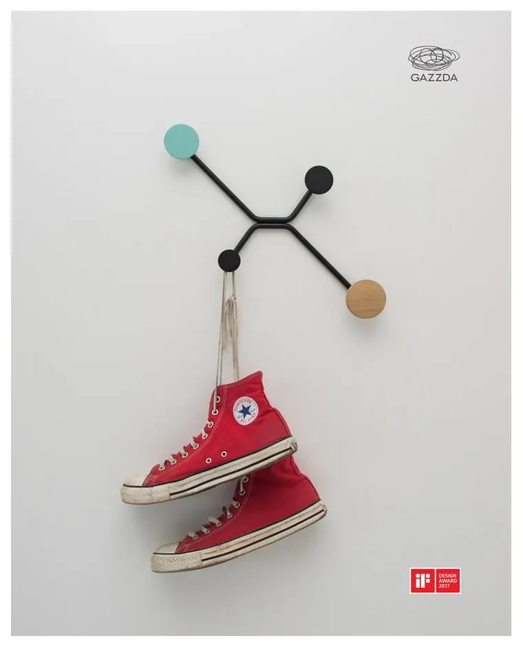 Черна стенна закачалка Hook - Gazzda