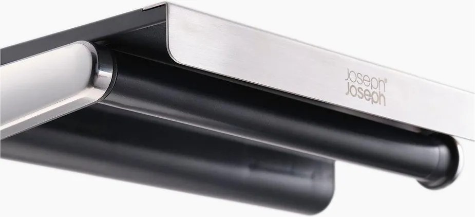 Стенен пластмасов държач за кухненска хартия в сребрист цвят RollGrip – Joseph Joseph