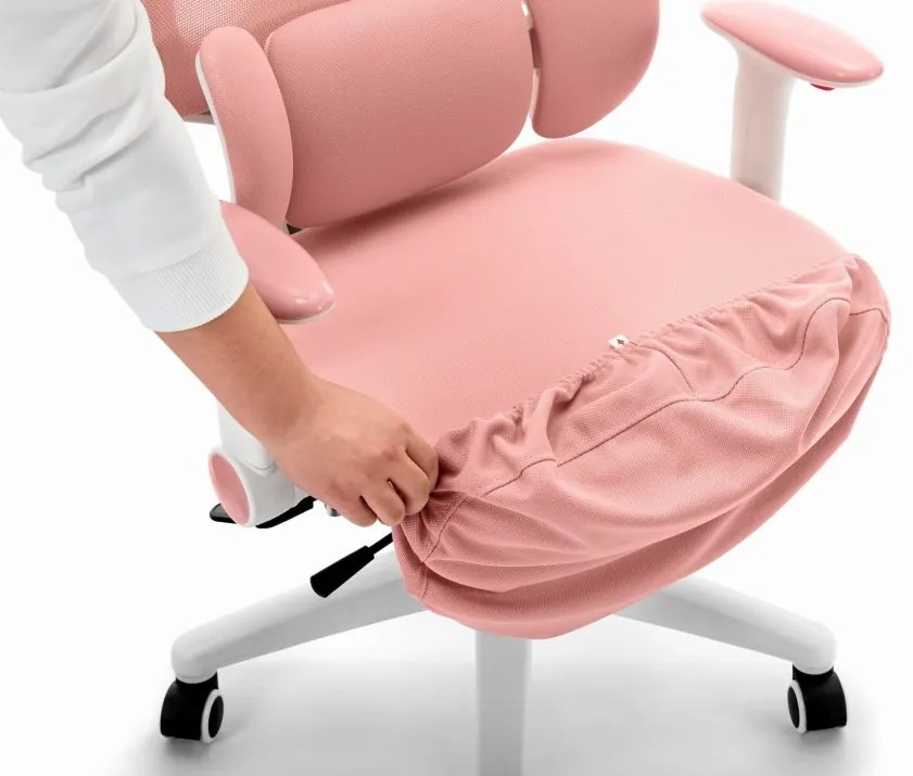 Ергономичен розов детски стол HC-999 - плат