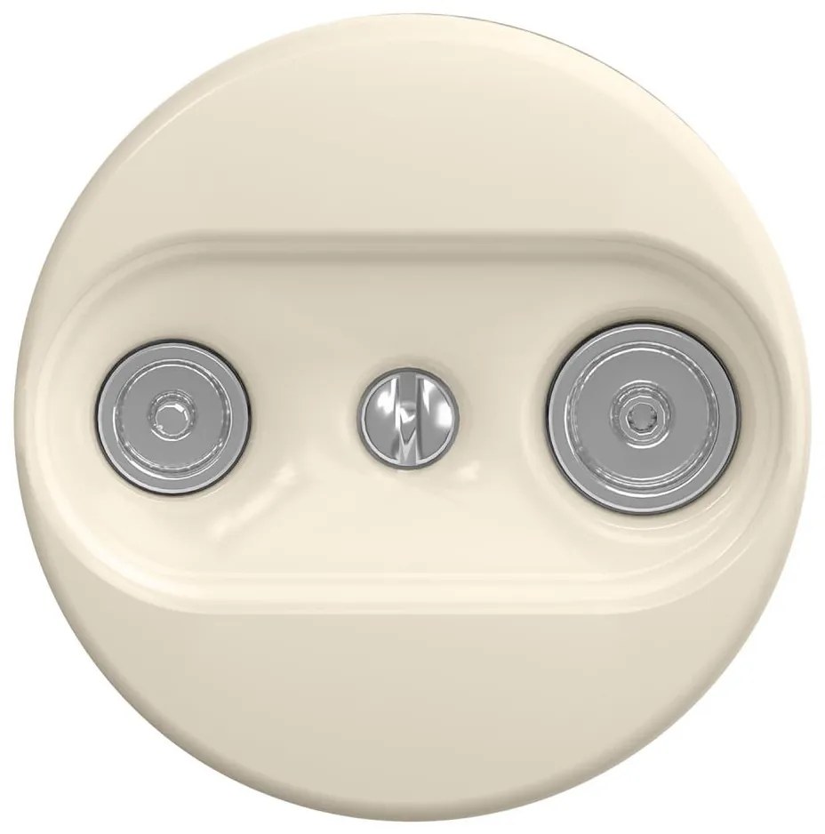 Kliklap - ретро абонатна розетка TV+R (проходна) без рамка, бежова