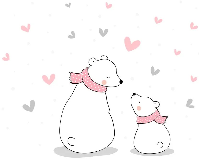 Детски стикер за стена Семейни кучета, 90 x 60 cm - Ambiance