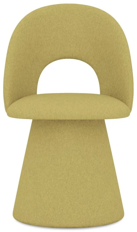 Жълт тапициран трапезен стол Kalo – Makamii