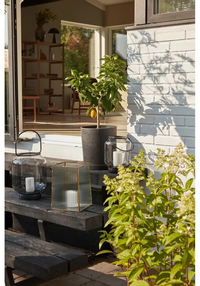 Комплект от 2 черни саксии Hureno Picco Podium - Hübsch