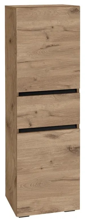 Висок шкаф за баня от декор от дъб в естествен цвят 38x130 cm Wisla – Støraa