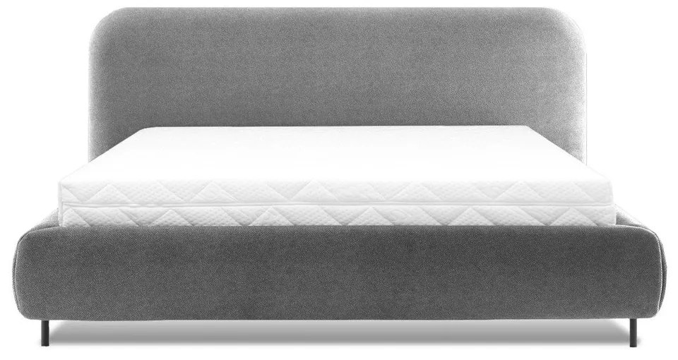 Сиво двойно тапицирано легло с място за съхранение и включена подматрачна рамка 180x200 cm Pointt – ELTAP