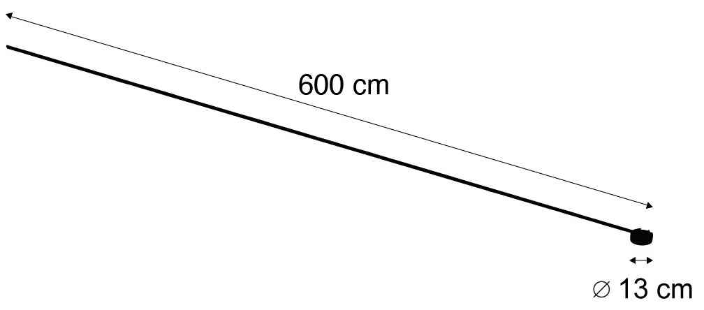 Модерна релсова система за осветление черна 1-фазна 600 см с кръгло захранване - Magnetic