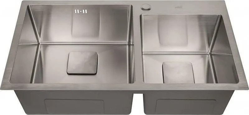 Кухненска мивка ICK 7822, Inter Ceramic, алпака, със сифон, 78x43х22.5см