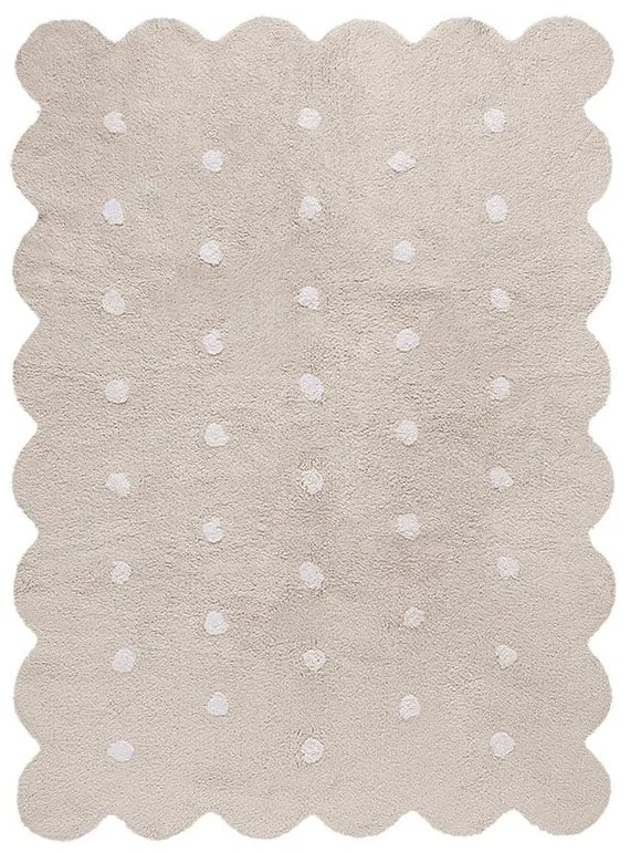 Бежов ръчно изработен памучен детски килим подходящ за пране 120x160 cm Biscuit Beige – Lorena Canals