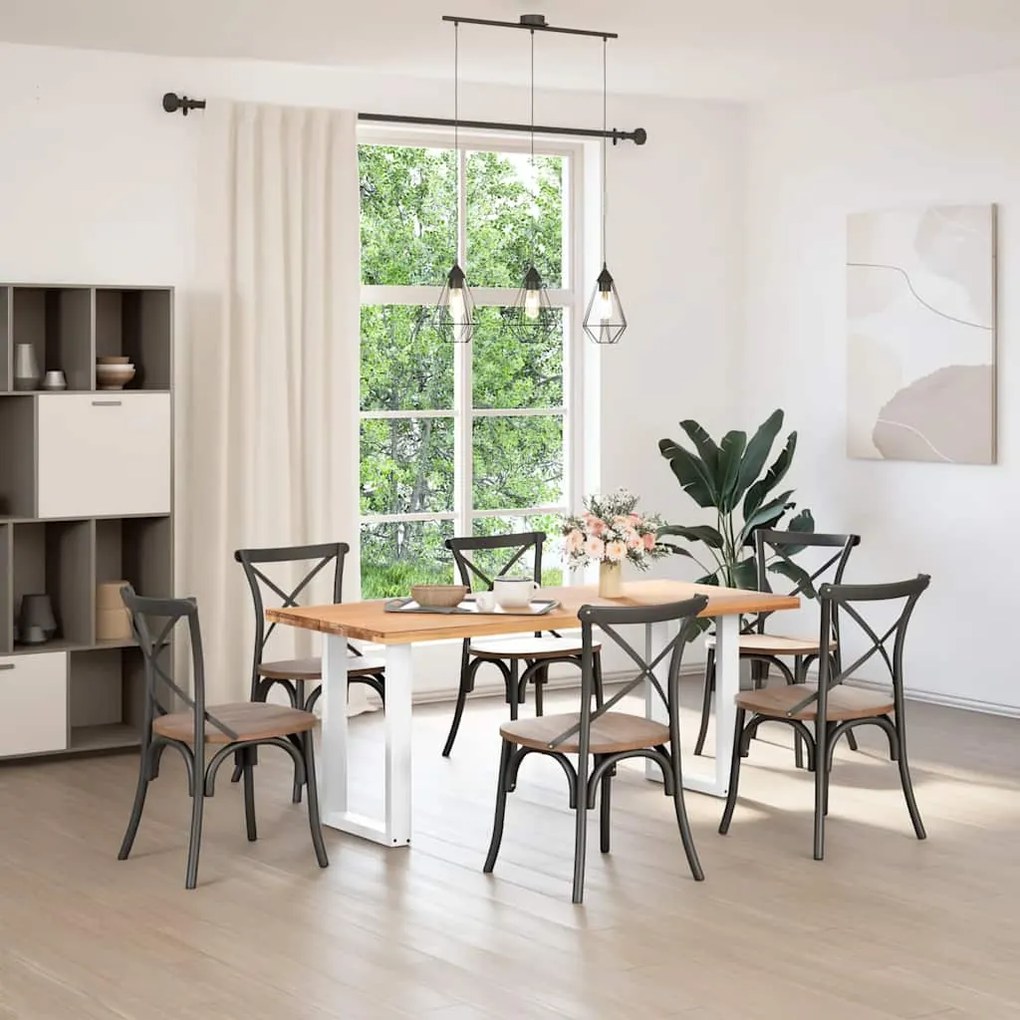 4013177 vidaXL Крака за трапезарна маса, U-образни, 2 бр., бели, 50 x (72-73) см, стомана