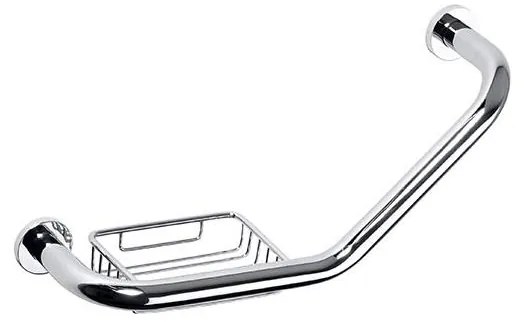 Дръжка със сапунерка 45,5x25 cm неръждаема стомана/сребриста