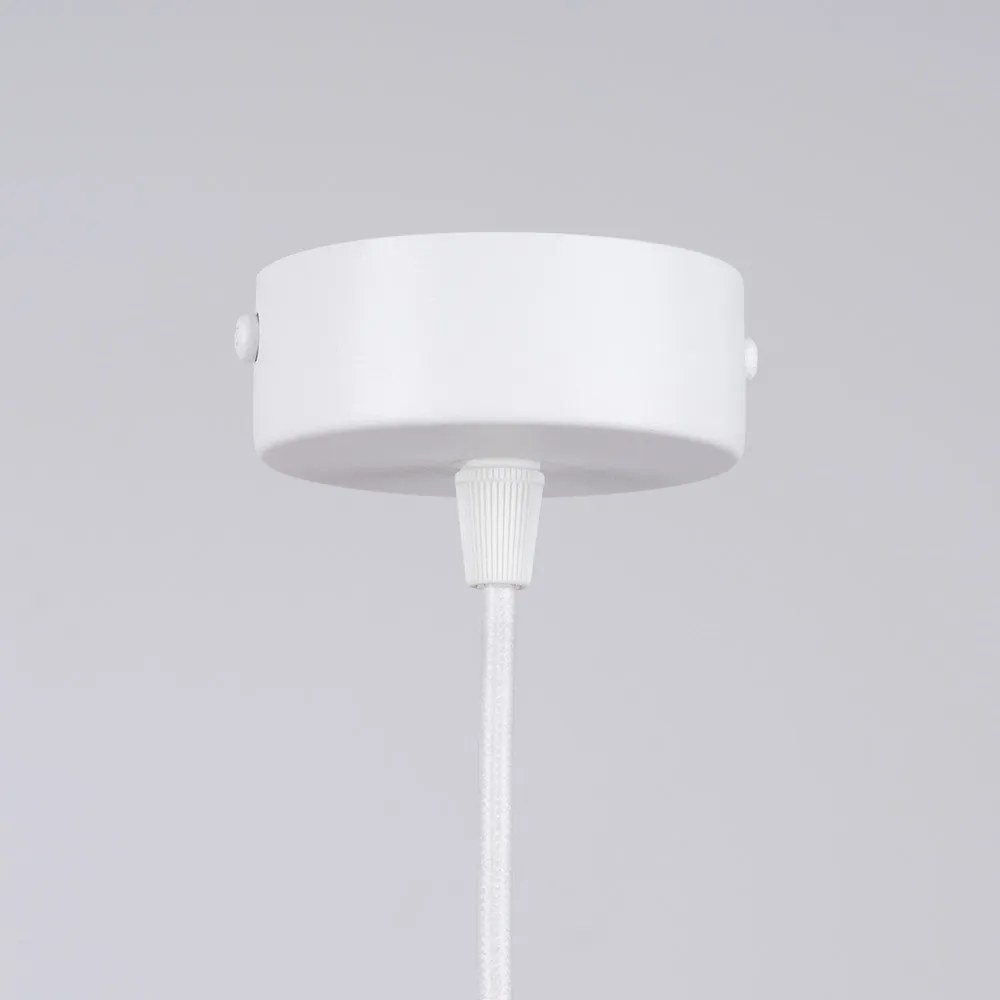 Бяло висящо осветително тяло със стъклен абажур Belinda – Sollux