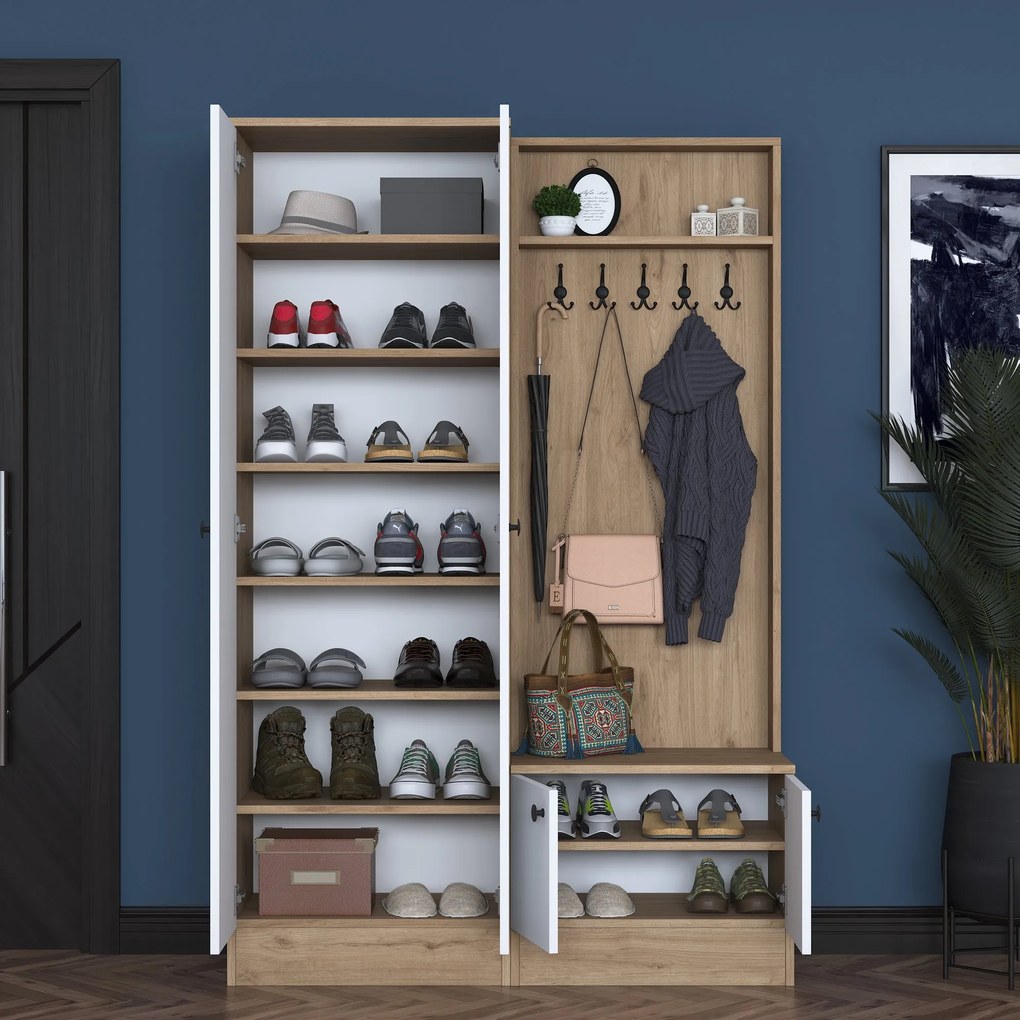 Портманто P6, цвят Орех Бял