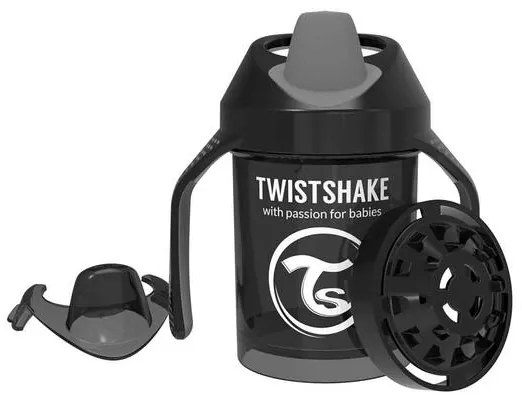 Мини чаша с шейкър Twistshake 230 мл 4+ месеца черна