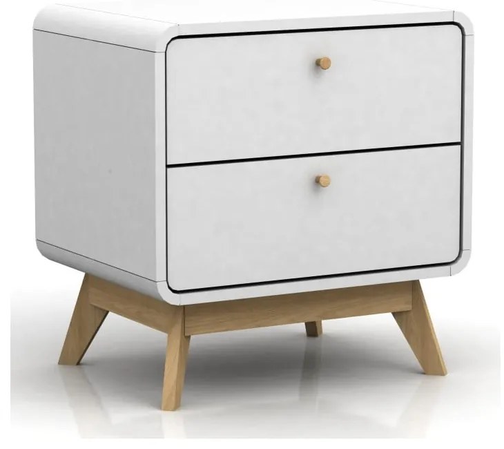 Бяло нощно шкафче Caitlin - Støraa