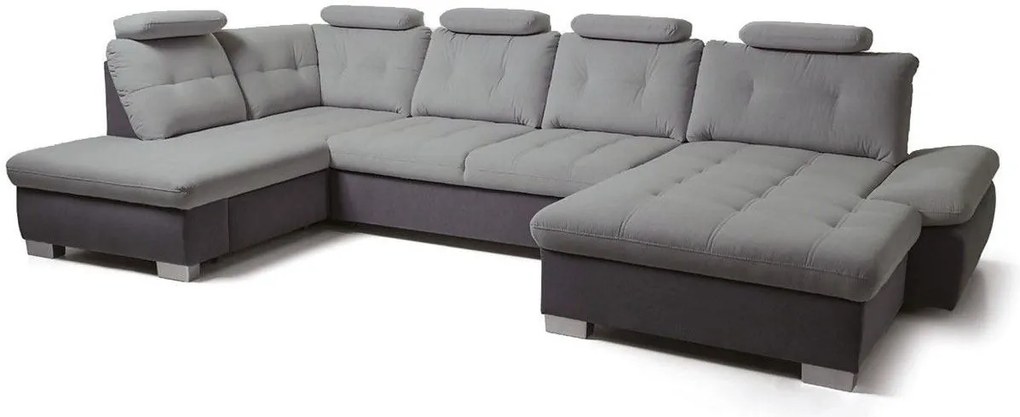 Ъглов диван Alcare XL-Left-Gkri anoixto - Gkri skouro