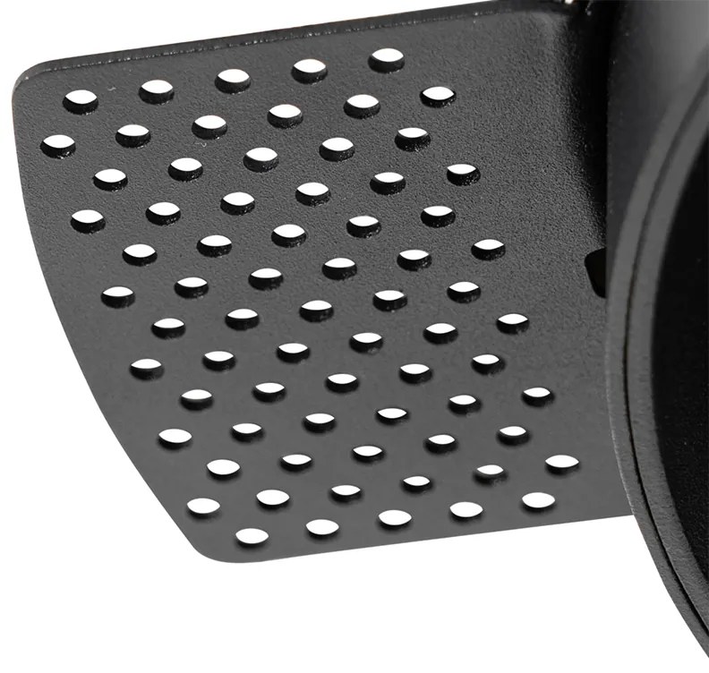 Модерен вграден прожектор черен GU10 AR111 кръгъл без рамка - Oneon