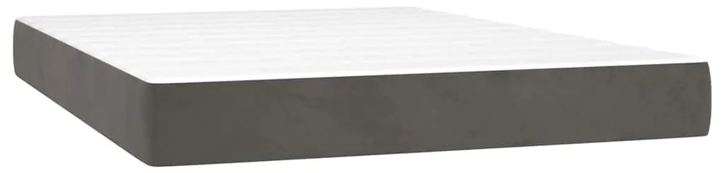 4016619 vidaXL Матрак за легло с покет пружини средна твърдост тъмносив 140x220x20 см кадифе