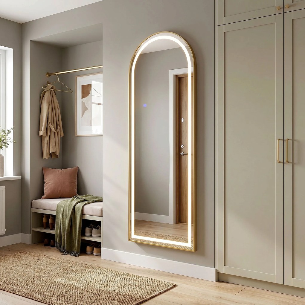 Огледало LED Orbit 50x160cm Brush Gold