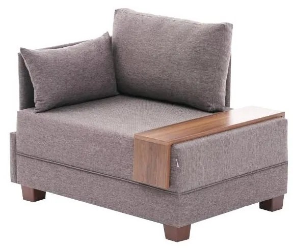 Ъглово кресло TULA, кафяво, ляво