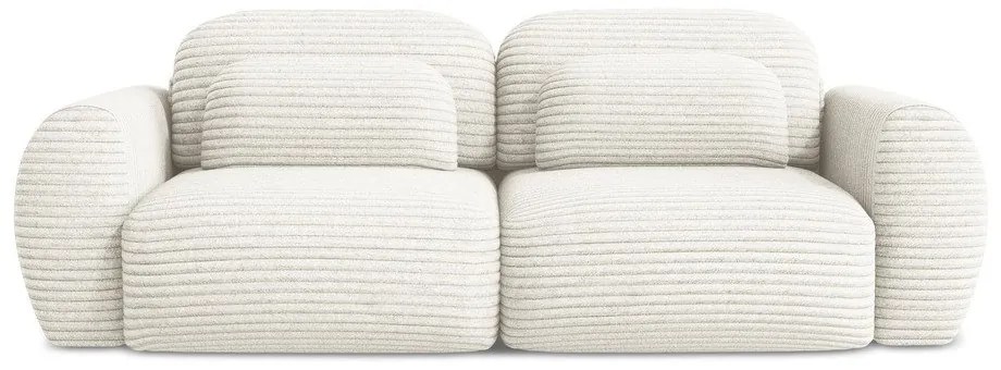 Бежов разтегателен диван с място за съхранение от рипсено кадифе 266 cm Kini – Makamii