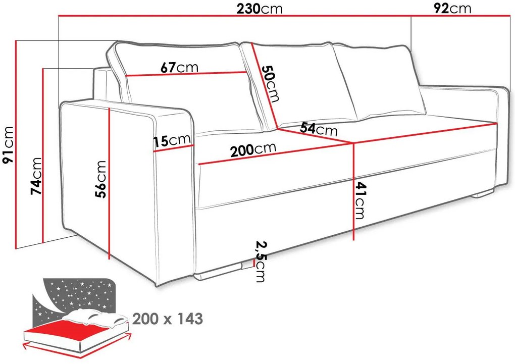 Разтегателен диван Beno-Mple