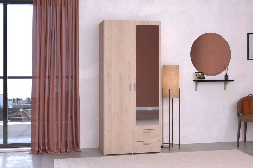 Гардероб Dorm 2-врати с огледало-Fusiko