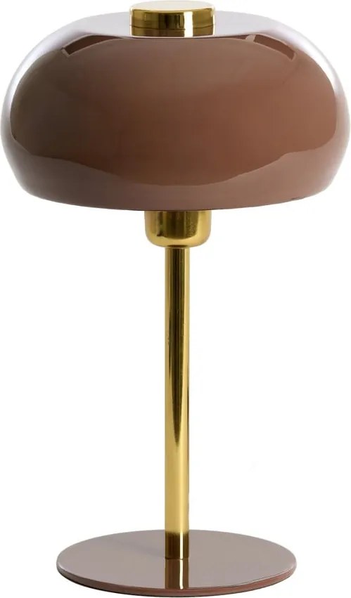 Кафява настолна лампа с метален абажур (височина 34 cm) Surin – Light &amp; Living