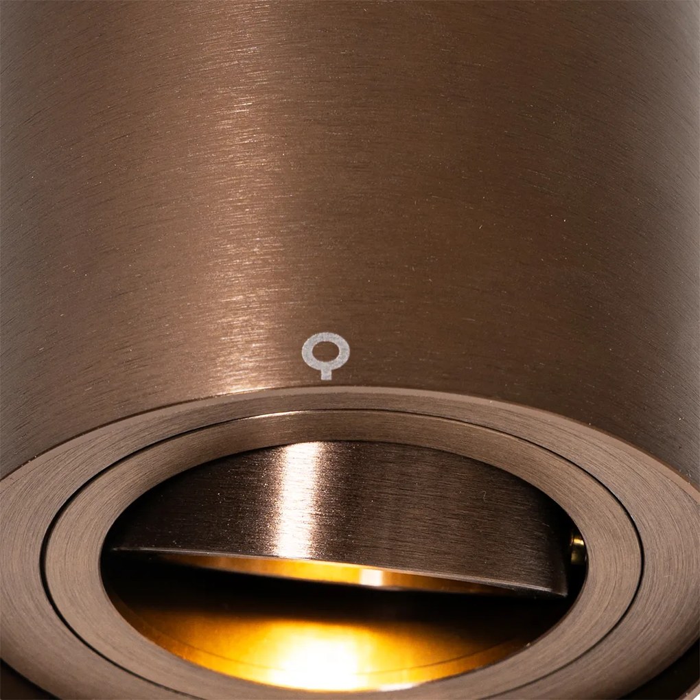 Модерен таванен прожектор тъмно бронз наклоняем и въртящ се - Rondoo Up