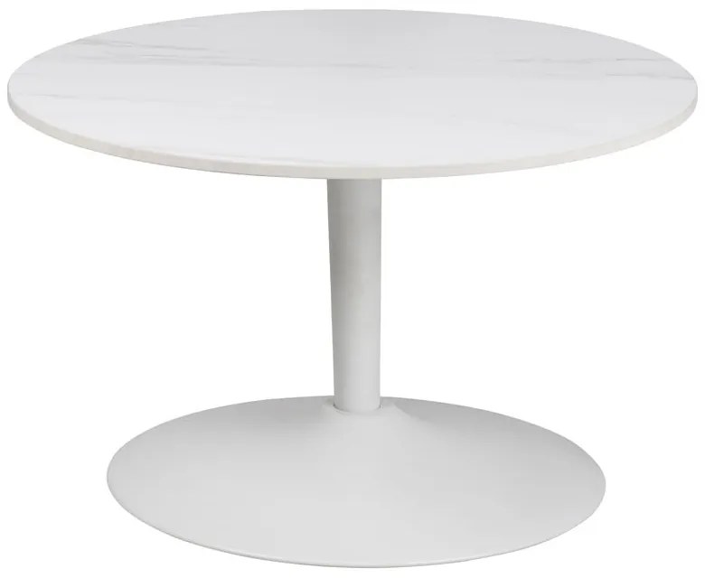 Бяла кръгла масичка за кафе с керамичен плот ø 60 cm Malta – Actona