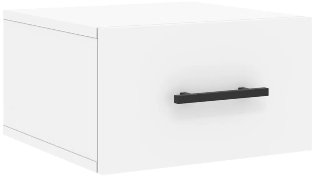 829868 vidaXL Нощно шкафче за стенен монтаж, бяло, 35x35x20 см