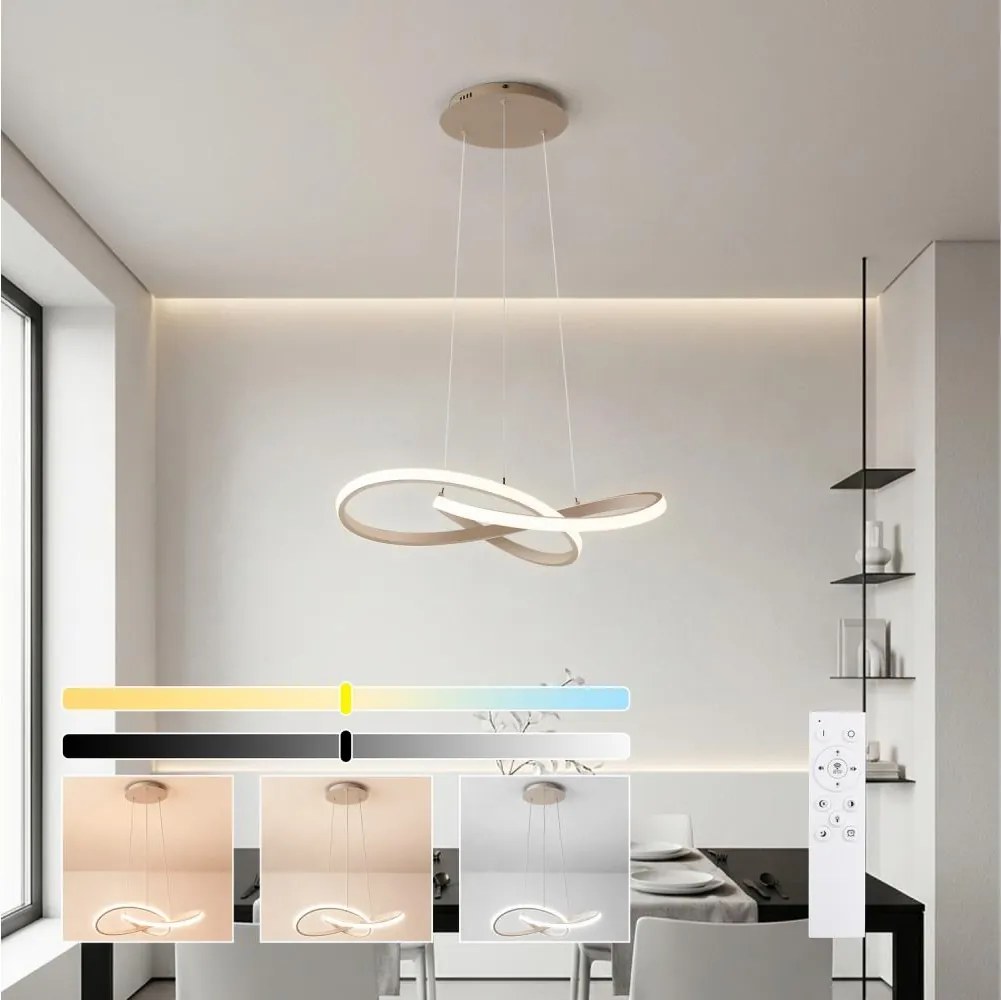 Brilagi - димируема LED люстра на кабел INFINITY LED/55W/230V 50x50 cm бежова + дистанционно управление