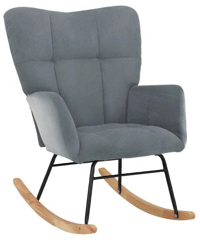 Сиво кадифено люлеещо се кресло Elza – Støraa