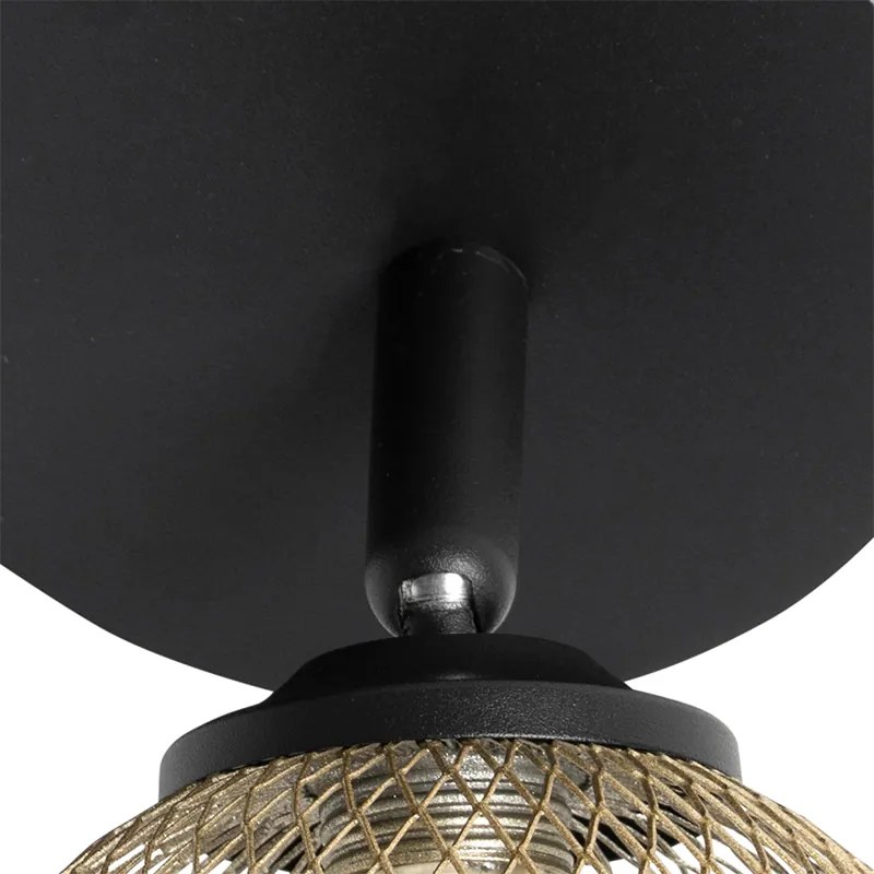 Прожектор черен със злато 2-светлина - Athens Wire