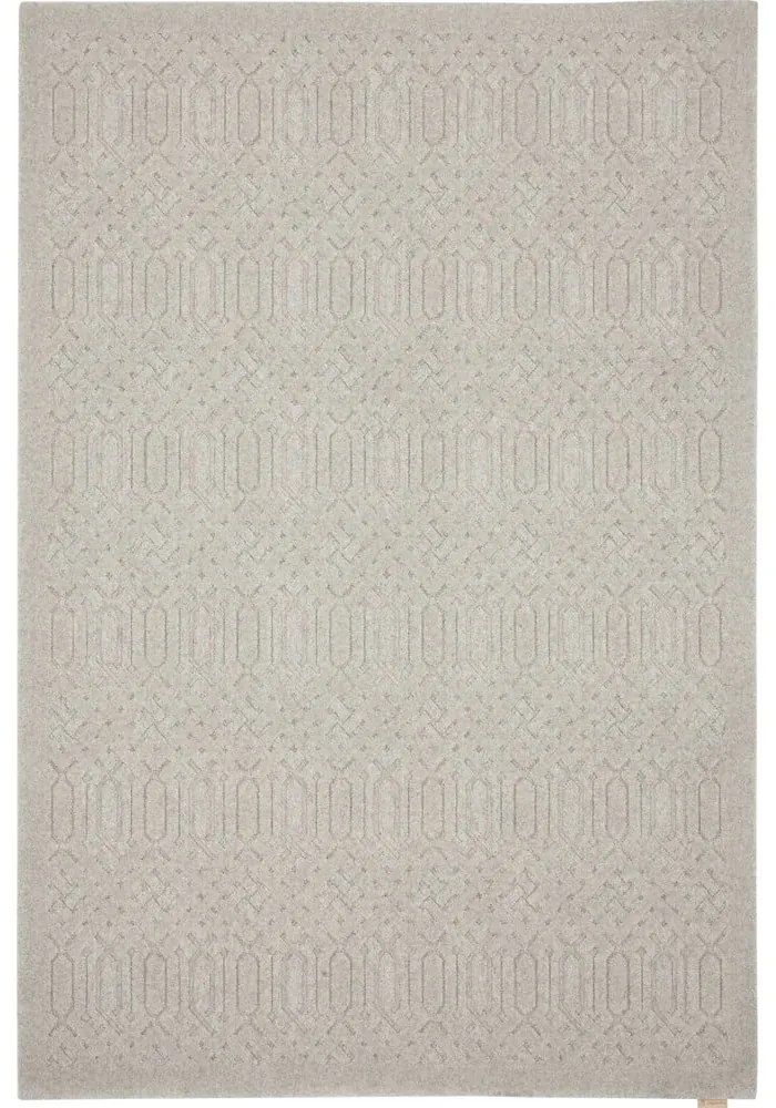 Светлосив вълнен килим 133x190 cm Dive - Agnella