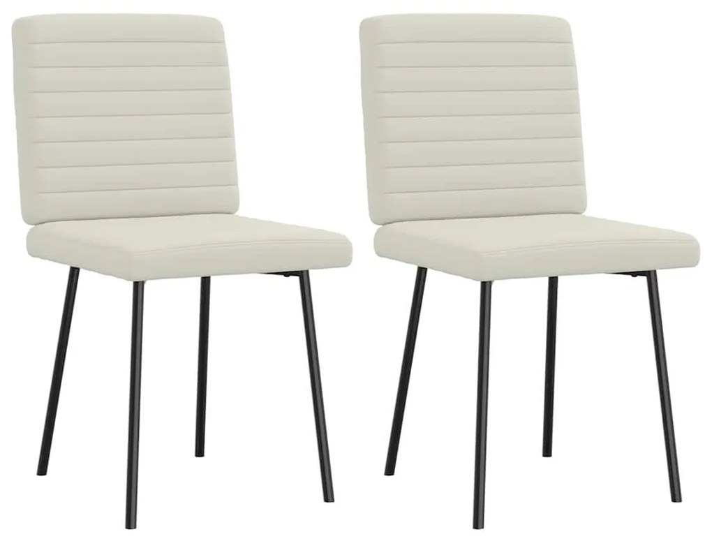 4101165 vidaXL Трапезни столове, 2 бр, кремави, кадифе