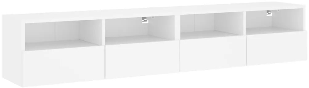 836869 vidaXL Стенни ТB шкафове, 2 бр, бели, 80x30x30 см, инженерно дърво