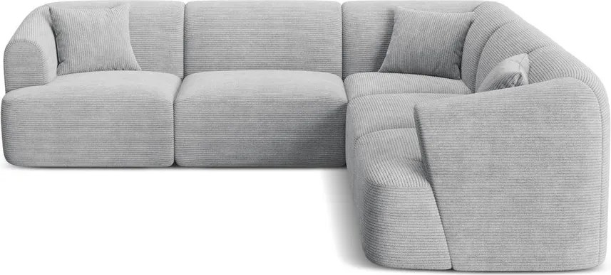 Светлосив ъглов диван от рипсено кадифе Campi – Cosmopolitan Design